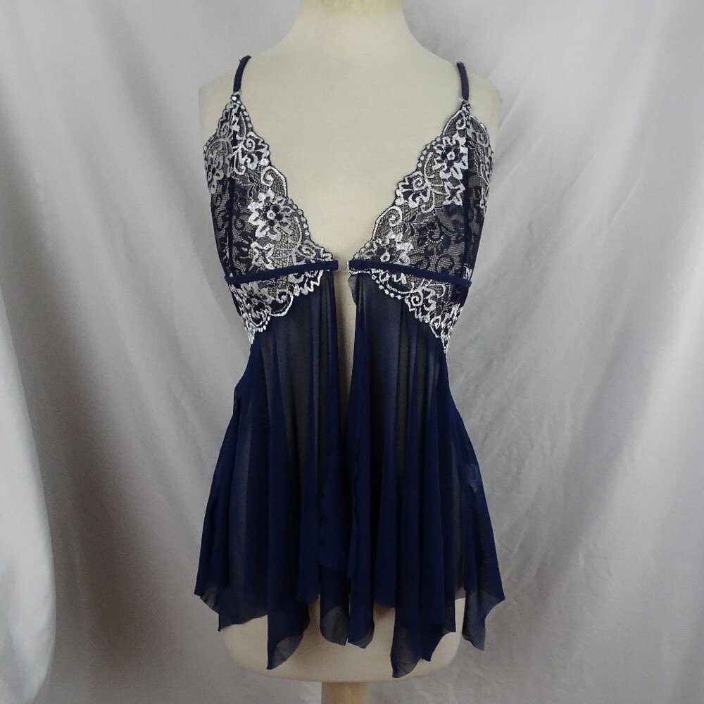 Women Sexy Baby doll Navy Lingerie Top Size S